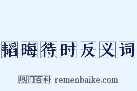 韬晦待时反义词是什么意思的图片
